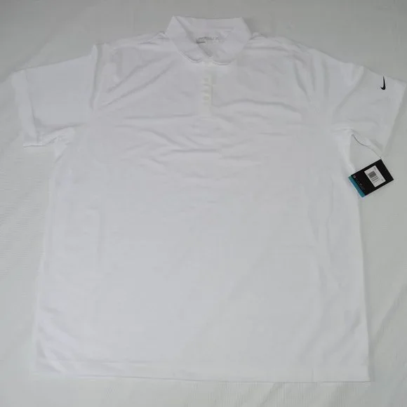 NIKE GOLF DRI-FIT SOLID ICON PIQUE POLO SHIRTS 746099 Color White Size XXL (New) - Picture 4 of 6
